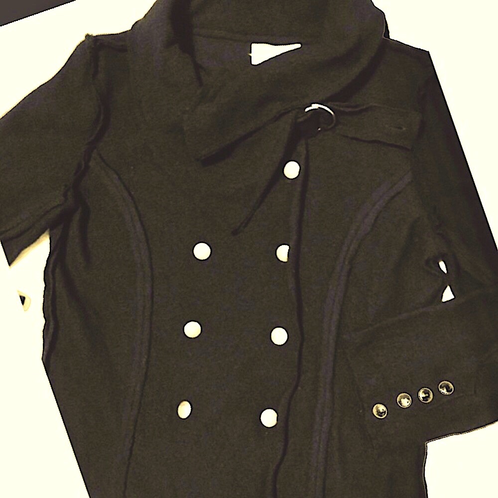 NWT Soft Surroundings Reverse Seams Double Breasted Wool Jacket